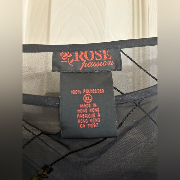 Beautiful vintage black mesh and satin like dress size XL from rose passion - Picture 6 of 6